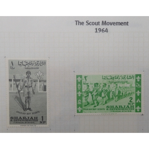 7009 - SCOUTS ON STAMPSThree albums of new and used stamps celebrating the Boy Scouts and Girl Guides mostl... 