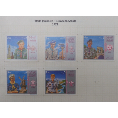 7009 - SCOUTS ON STAMPSThree albums of new and used stamps celebrating the Boy Scouts and Girl Guides mostl... 