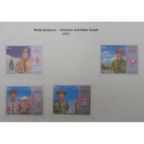 7009 - SCOUTS ON STAMPSThree albums of new and used stamps celebrating the Boy Scouts and Girl Guides mostl... 