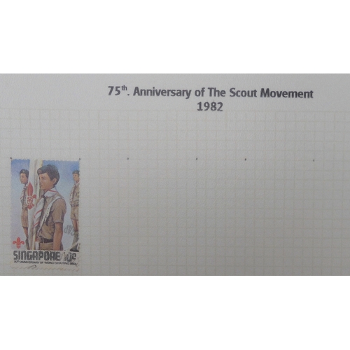 7009 - SCOUTS ON STAMPSThree albums of new and used stamps celebrating the Boy Scouts and Girl Guides mostl... 