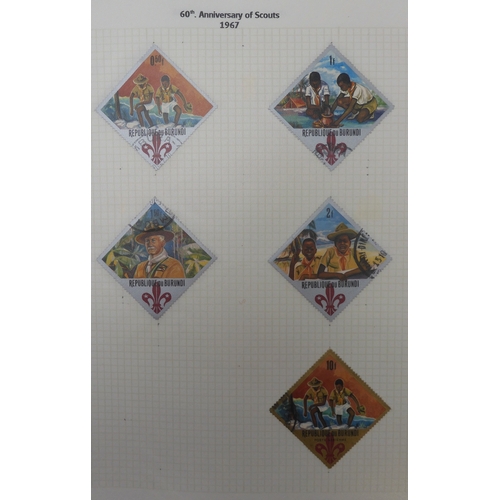 7009 - SCOUTS ON STAMPSThree albums of new and used stamps celebrating the Boy Scouts and Girl Guides mostl... 