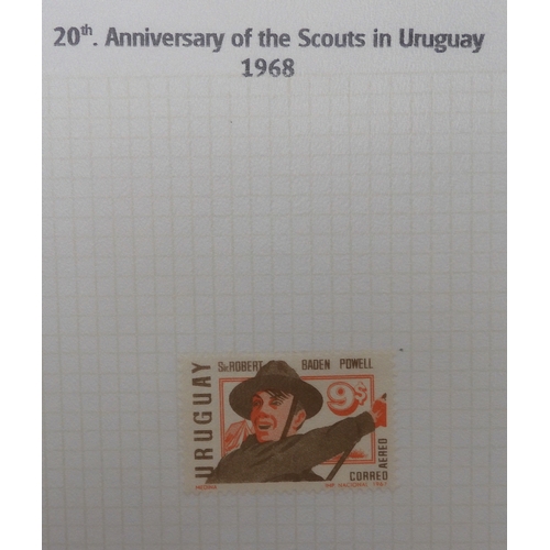 7009 - SCOUTS ON STAMPSThree albums of new and used stamps celebrating the Boy Scouts and Girl Guides mostl... 