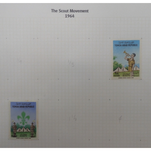 7009 - SCOUTS ON STAMPSThree albums of new and used stamps celebrating the Boy Scouts and Girl Guides mostl... 