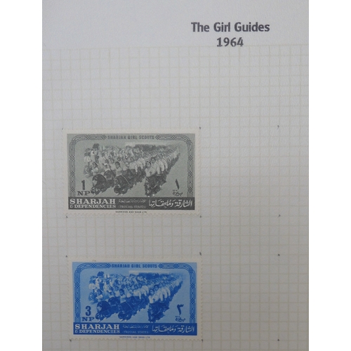 7009 - SCOUTS ON STAMPSThree albums of new and used stamps celebrating the Boy Scouts and Girl Guides mostl... 