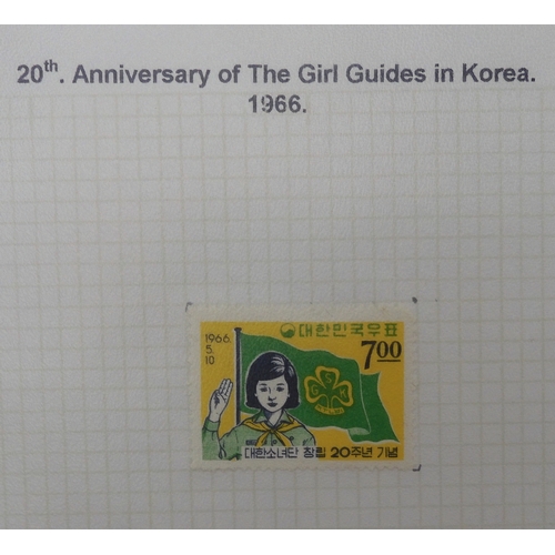 7009 - SCOUTS ON STAMPSThree albums of new and used stamps celebrating the Boy Scouts and Girl Guides mostl... 