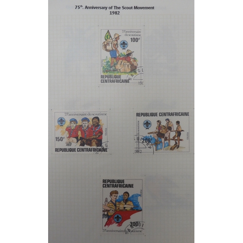 7009 - SCOUTS ON STAMPSThree albums of new and used stamps celebrating the Boy Scouts and Girl Guides mostl... 