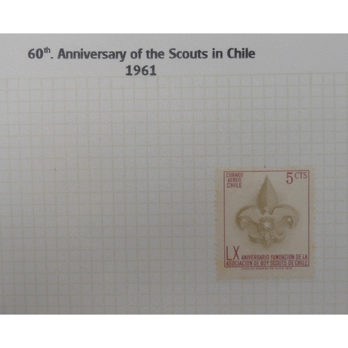 7009 - SCOUTS ON STAMPSThree albums of new and used stamps celebrating the Boy Scouts and Girl Guides mostl... 