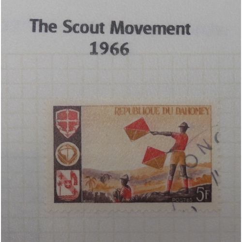 7009 - SCOUTS ON STAMPSThree albums of new and used stamps celebrating the Boy Scouts and Girl Guides mostl... 