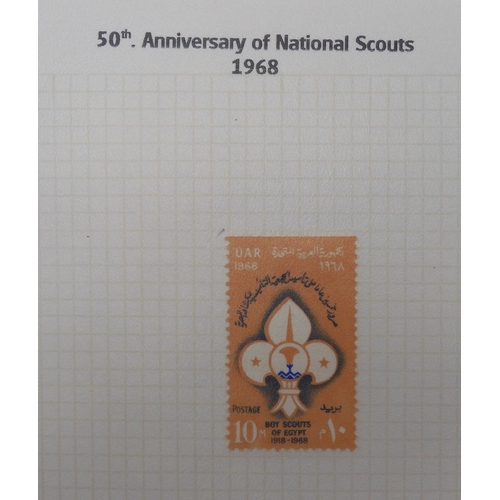 7009 - SCOUTS ON STAMPSThree albums of new and used stamps celebrating the Boy Scouts and Girl Guides mostl... 