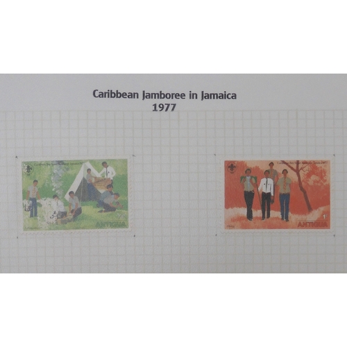 7009 - SCOUTS ON STAMPSThree albums of new and used stamps celebrating the Boy Scouts and Girl Guides mostl... 