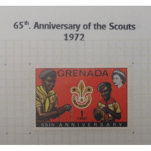 7009 - SCOUTS ON STAMPSThree albums of new and used stamps celebrating the Boy Scouts and Girl Guides mostl... 