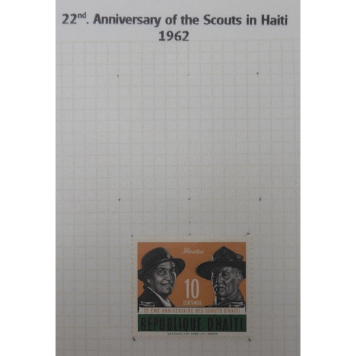 7009 - SCOUTS ON STAMPSThree albums of new and used stamps celebrating the Boy Scouts and Girl Guides mostl... 