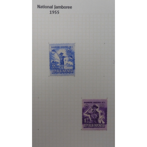 7009 - SCOUTS ON STAMPSThree albums of new and used stamps celebrating the Boy Scouts and Girl Guides mostl... 