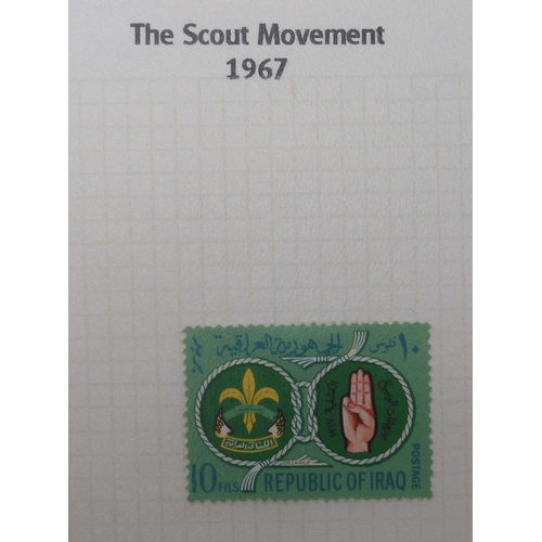 7009 - SCOUTS ON STAMPSThree albums of new and used stamps celebrating the Boy Scouts and Girl Guides mostl... 