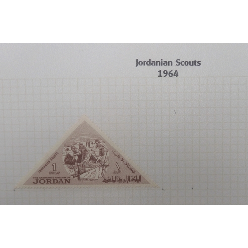 7009 - SCOUTS ON STAMPSThree albums of new and used stamps celebrating the Boy Scouts and Girl Guides mostl... 