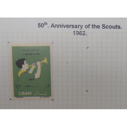 7009 - SCOUTS ON STAMPSThree albums of new and used stamps celebrating the Boy Scouts and Girl Guides mostl... 