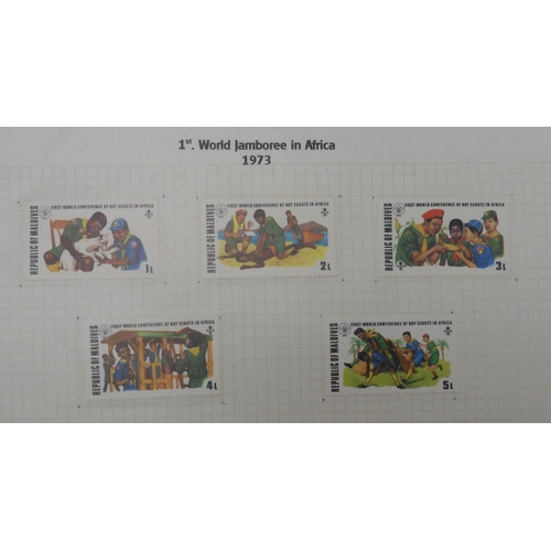 7009 - SCOUTS ON STAMPSThree albums of new and used stamps celebrating the Boy Scouts and Girl Guides mostl... 