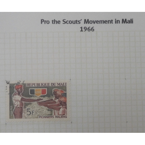 7009 - SCOUTS ON STAMPSThree albums of new and used stamps celebrating the Boy Scouts and Girl Guides mostl... 