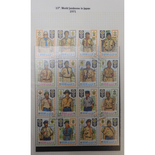 7009 - SCOUTS ON STAMPSThree albums of new and used stamps celebrating the Boy Scouts and Girl Guides mostl... 