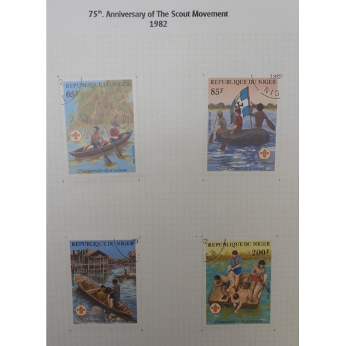 7009 - SCOUTS ON STAMPSThree albums of new and used stamps celebrating the Boy Scouts and Girl Guides mostl... 