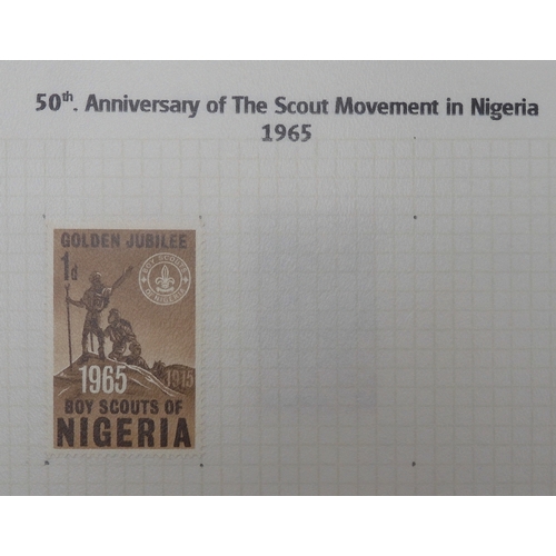 7009 - SCOUTS ON STAMPSThree albums of new and used stamps celebrating the Boy Scouts and Girl Guides mostl... 