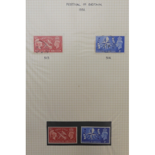 7010 - GREAT BRITAIN A collection in a stock book of used GB stamps dating from 1841 to 1951 to include var... 