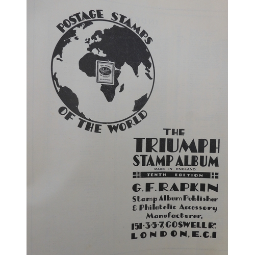 7011 - The Triumph Stamp Album A worldwide stamp collection in an album and stock sheets  together with a s... 