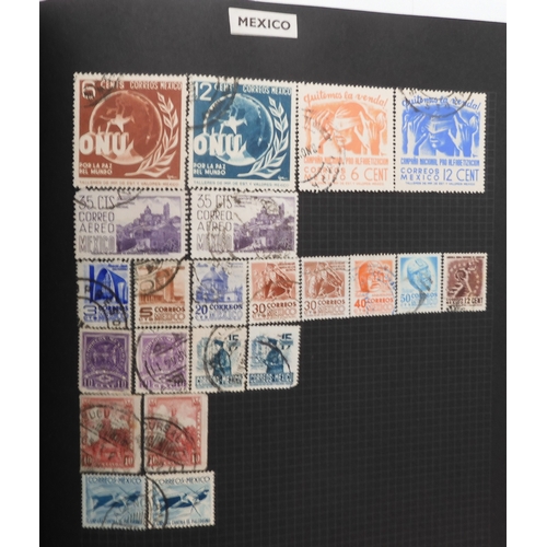 7012 - A worldwide stamp collection in a stock book and albums