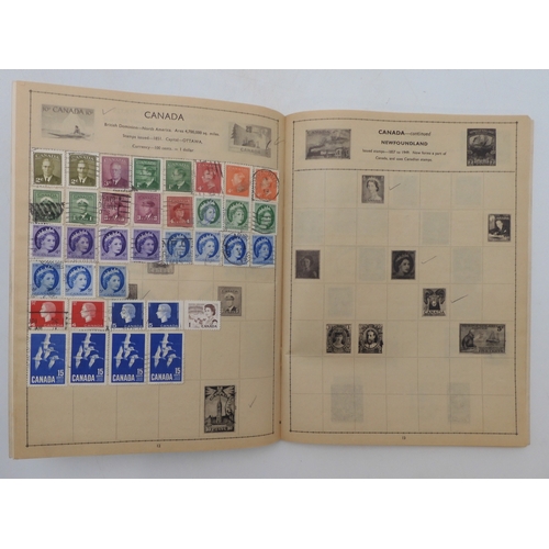 7012 - A worldwide stamp collection in a stock book and albums