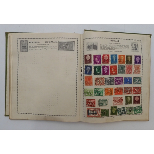 7012 - A worldwide stamp collection in a stock book and albums