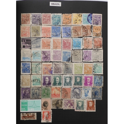 7012 - A worldwide stamp collection in a stock book and albums