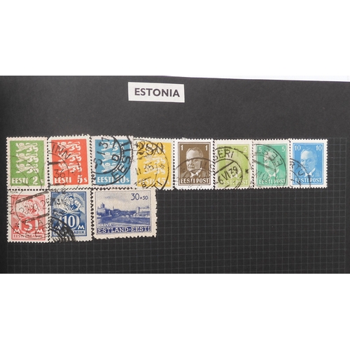 7012 - A worldwide stamp collection in a stock book and albums