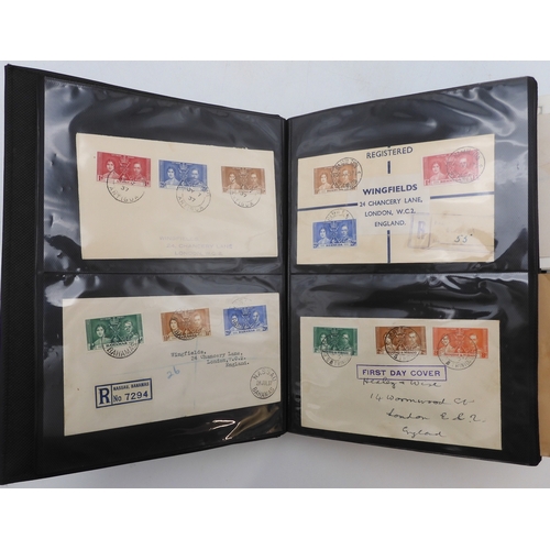 7014 - A collection of covers and first day of issue covers many commemorating the coronation of King Georg... 