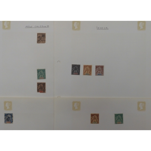 7020 - FRENCH COLONIES AND PORTUGUESE COLONIESA collection of unused and used stamps on sheets to include N... 