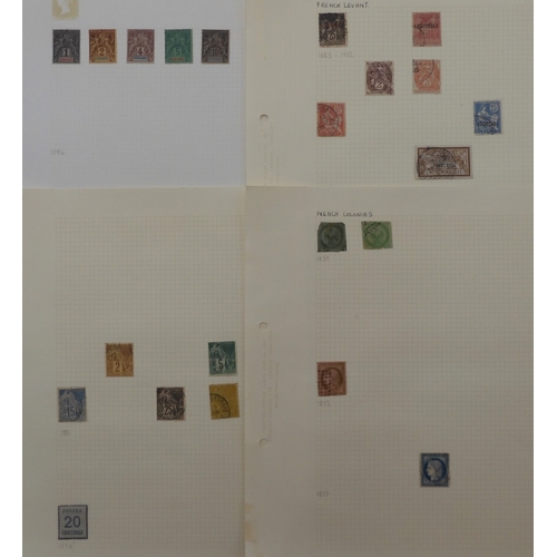 7020 - FRENCH COLONIES AND PORTUGUESE COLONIESA collection of unused and used stamps on sheets to include N... 