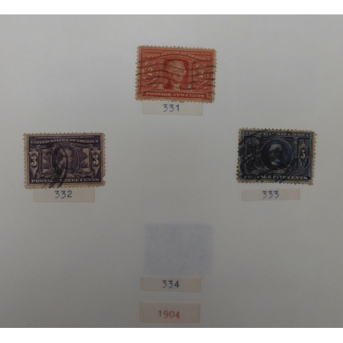 7038 - UNITED STATES U.S. POSTAGEA collection of mostly used stamps in two folders from President Andrew Ja... 