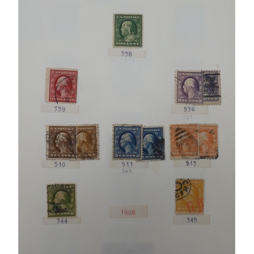 7038 - UNITED STATES U.S. POSTAGEA collection of mostly used stamps in two folders from President Andrew Ja... 