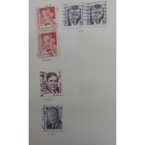 7038 - UNITED STATES U.S. POSTAGEA collection of mostly used stamps in two folders from President Andrew Ja... 