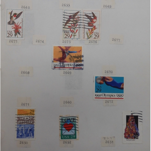 7038 - UNITED STATES U.S. POSTAGEA collection of mostly used stamps in two folders from President Andrew Ja... 