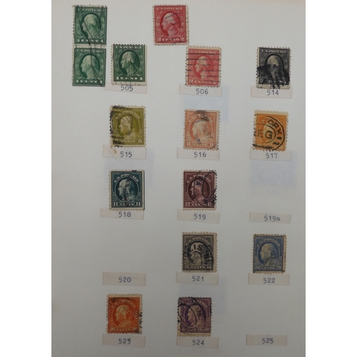 7038 - UNITED STATES U.S. POSTAGEA collection of mostly used stamps in two folders from President Andrew Ja... 