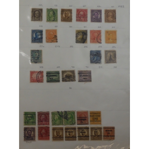 7038 - UNITED STATES U.S. POSTAGEA collection of mostly used stamps in two folders from President Andrew Ja... 