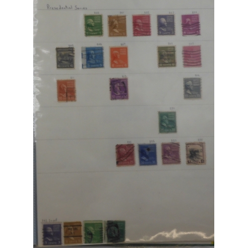 7038 - UNITED STATES U.S. POSTAGEA collection of mostly used stamps in two folders from President Andrew Ja... 