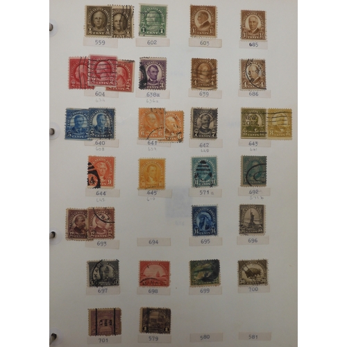 7038 - UNITED STATES U.S. POSTAGEA collection of mostly used stamps in two folders from President Andrew Ja... 