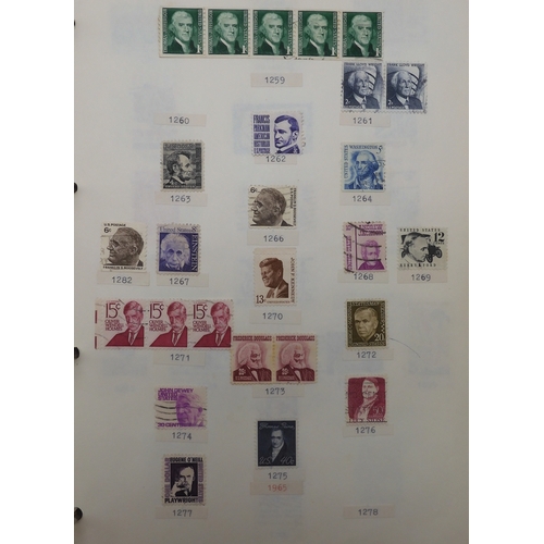 7038 - UNITED STATES U.S. POSTAGEA collection of mostly used stamps in two folders from President Andrew Ja... 