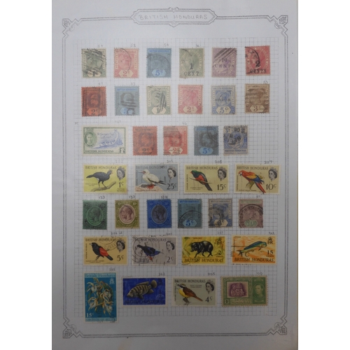 7041 - A world wide stamp collection with seven folders containing sheets of hinged used stamps many early ... 