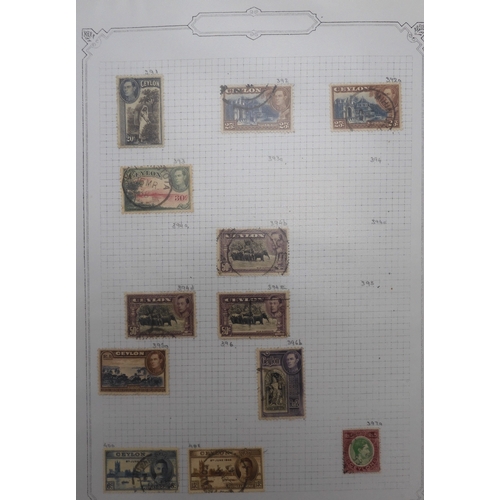 7041 - A world wide stamp collection with seven folders containing sheets of hinged used stamps many early ... 