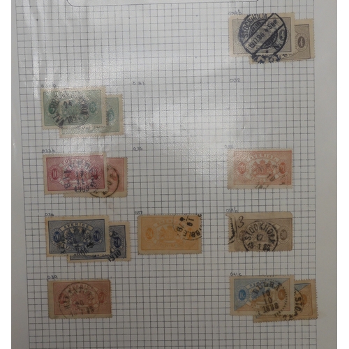 7041 - A world wide stamp collection with seven folders containing sheets of hinged used stamps many early ... 