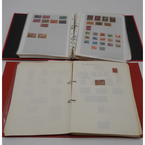 7041 - A world wide stamp collection with seven folders containing sheets of hinged used stamps many early ... 