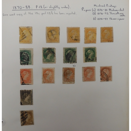 7041 - A world wide stamp collection with seven folders containing sheets of hinged used stamps many early ... 