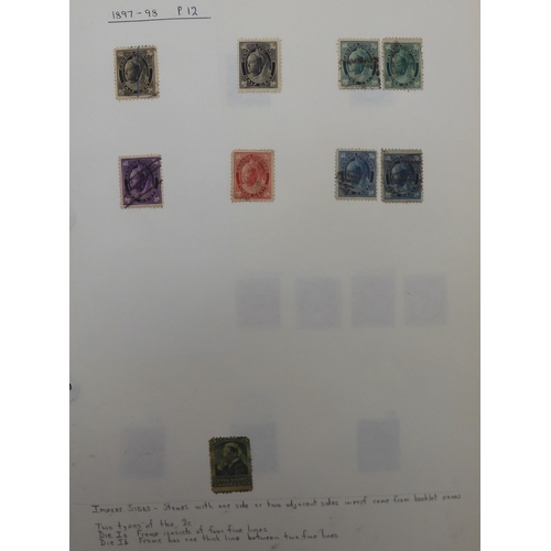 7041 - A world wide stamp collection with seven folders containing sheets of hinged used stamps many early ... 